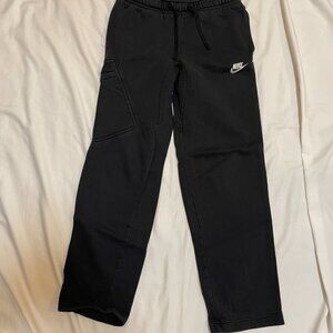 Nike Sweatpants Mens Small Fleece Cargo Pocket Charcoal Black Preowned
